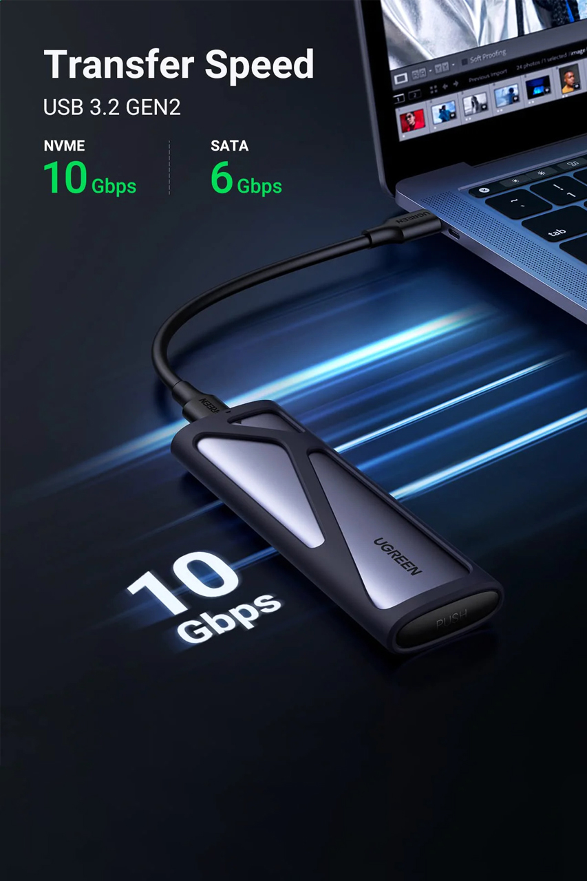 Ugreen M.2 Sata/NVMe SSD Enclosure Cm578 (15509) Ugreen M.2 Sata/NVMe SSD Enclosure Cm578 (15509)