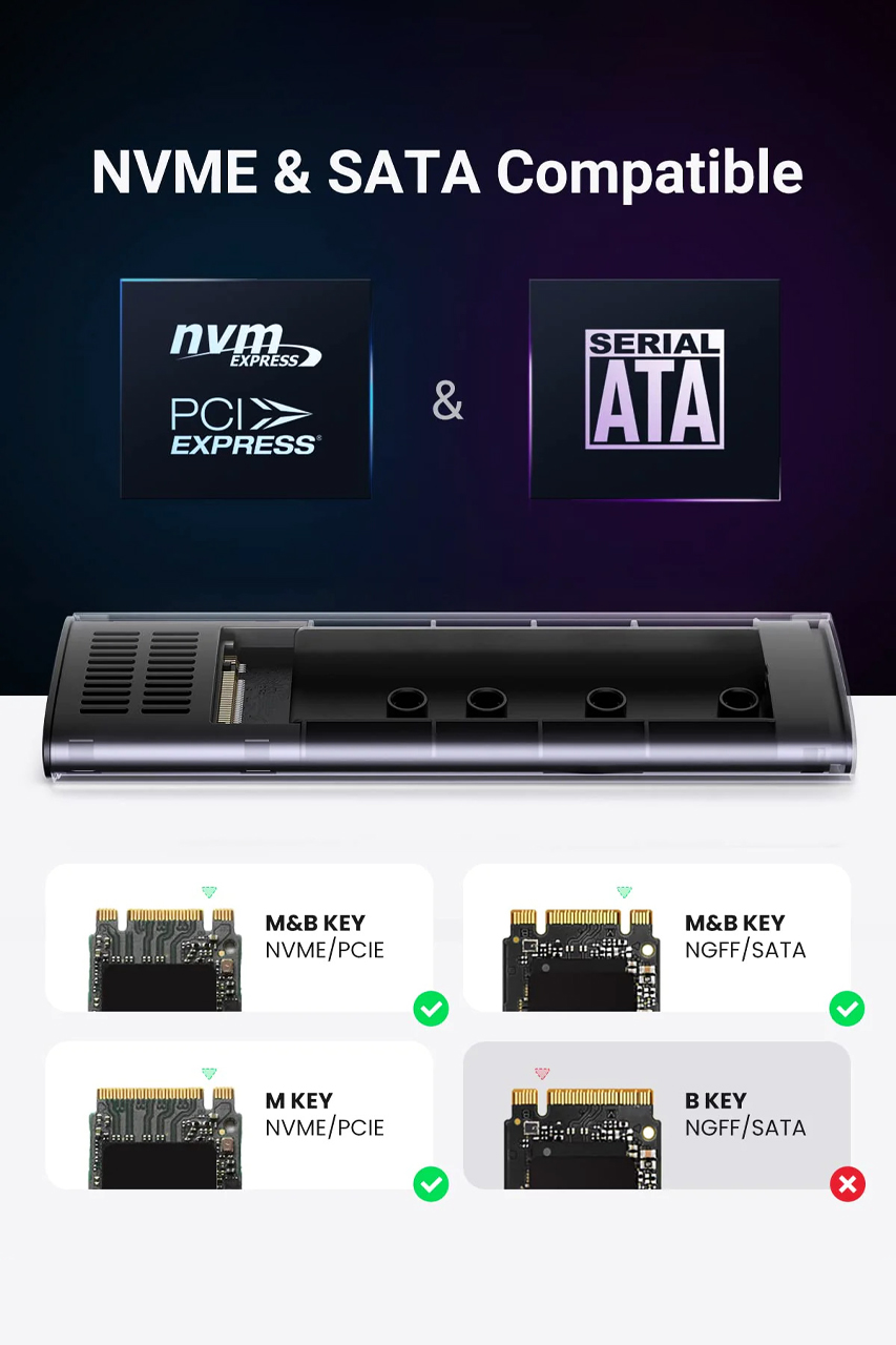 Ugreen M.2 Sata/NVMe SSD Enclosure Cm578 (15509) Ugreen M.2 Sata/NVMe SSD Enclosure Cm578 (15509)