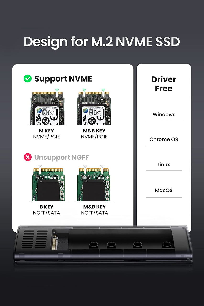 Ugreen M.2 Sata/NVMe SSD Enclosure Cm578 (15509) Ugreen M.2 Sata/NVMe SSD Enclosure Cm578 (15509)
