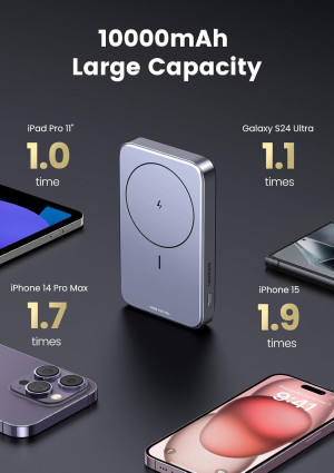 Ugreen PB206 10,000mAh Magnetic Wireless Power Bank with PD 20W Fast Charging with Foldable Stand (15086) Ugreen PB206 10,000mAh Magnetic Wireless Power Bank with PD 20W Fast Charging with Foldable Stand (15086)