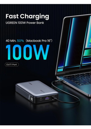 Ugreen PB720 20000mAh 100W Power Bank With Digital Display (25188) Ugreen PB720 20000mAh 100W Power Bank With Digital Display (25188)