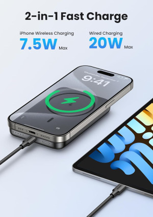 Ugreen PB561 10000mAh Magnetic Wireless Power Bank with PD 20W Fast Charging (25919) Ugreen PB561 10000mAh Magnetic Wireless Power Bank with PD 20W Fast Charging (25919)